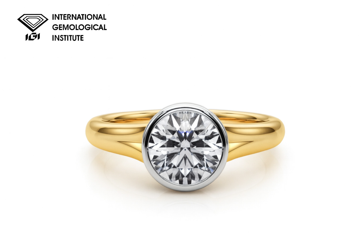 Clarence Lab-Created Bezel Set Diamond Ring