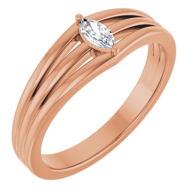 0.1 Ct Natural Marquise Cut Maida  Solitaire Diamond Rings