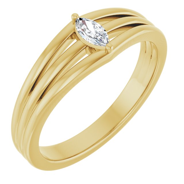 0.1 Ct Natural Marquise Cut Maida  Solitaire Diamond Rings