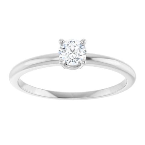 0.1 Ct Lab-Created Diamond Round Cut Marcy  Classic Solitaire Engagement Rings in Silver 925