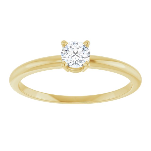 0.1 Ct Lab-Created Diamond Round Cut Marcy  Classic Solitaire Engagement Rings in Silver 925