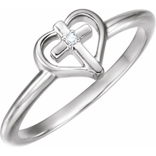 0.1 Ct Natural Round Cut Malorie  Solitaire Diamond Rings in 14K White Gold