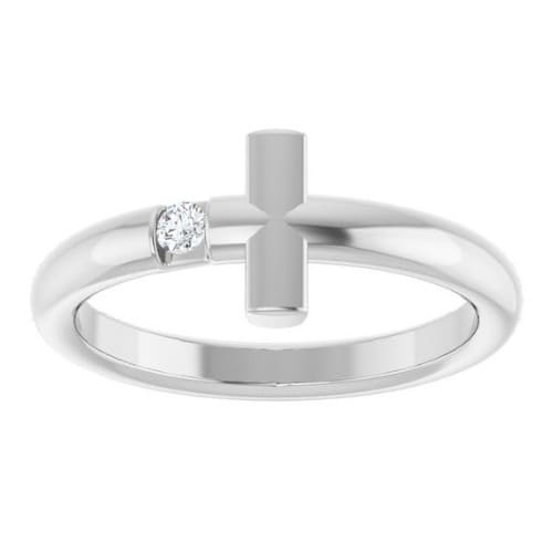 0.1 Ct Natural Round Cut Makenzi Solitaire Diamond Rings in 14K White Gold