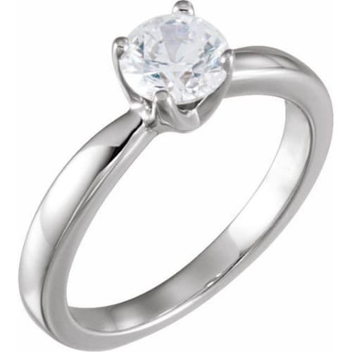 0.1 Ct Natural Round Cut Maryanne  Solitaire Diamond Rings in 14K White Gold