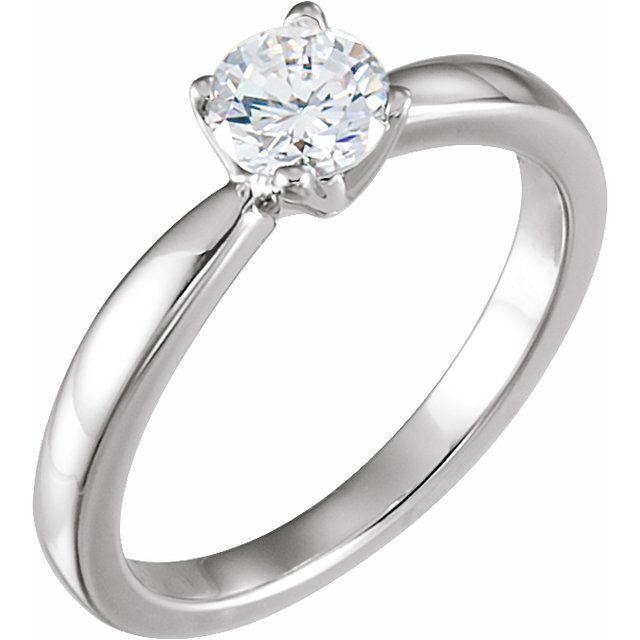 0.1 Ct Natural Round Cut Mandy  Solitaire Diamond Rings in 14K White Gold