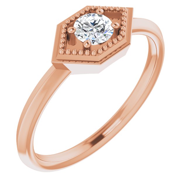 0.1 Ct Lab Grown Round Cut Madelyne  Solitaire Diamond Rings