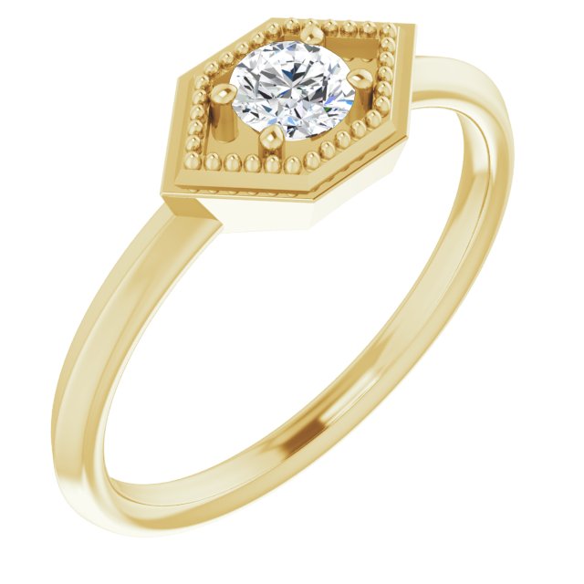 0.1 Ct Lab Grown Round Cut Madelyne  Solitaire Diamond Rings