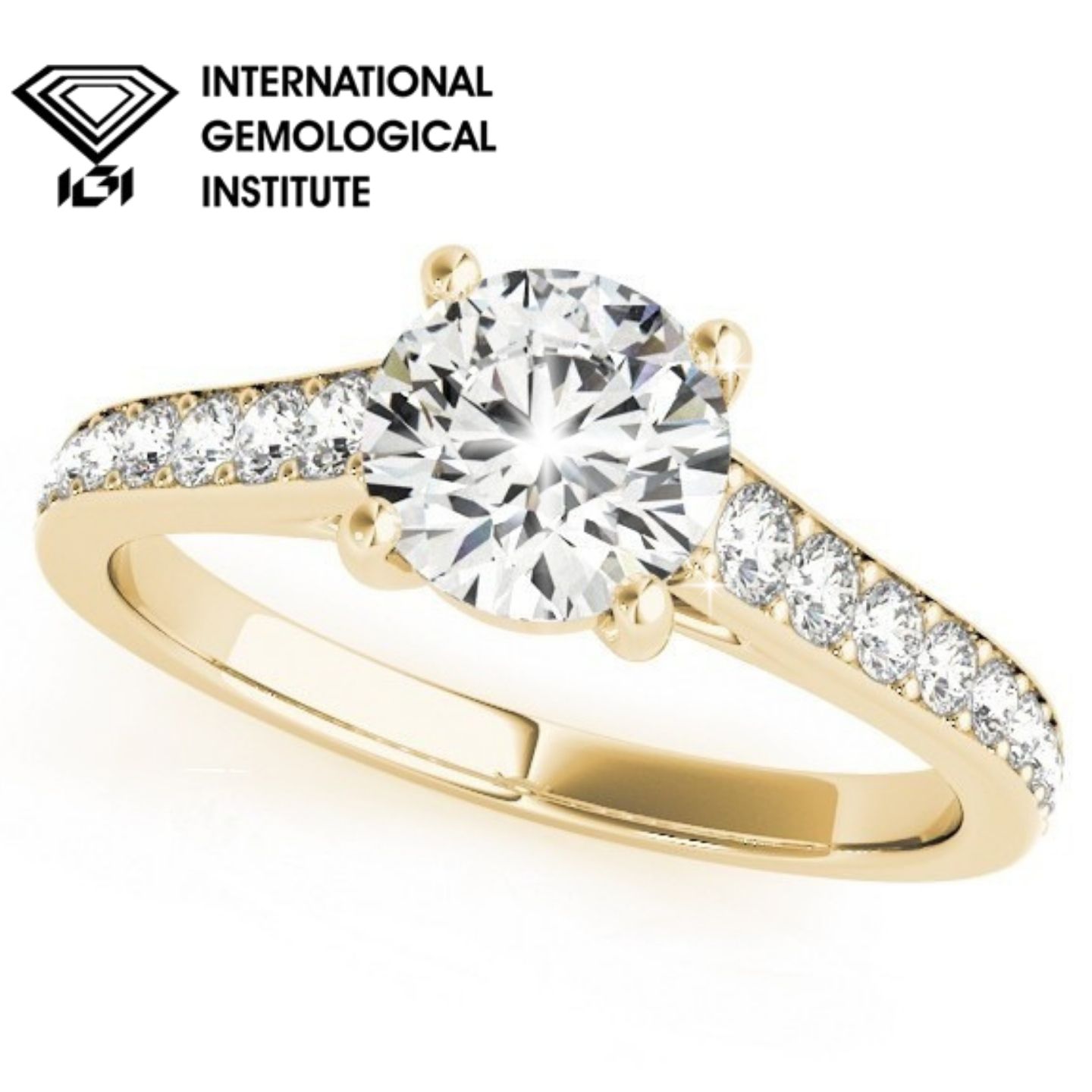 SunshineDiamonds Side Stone Diamond Diamond Rings in 9K - 175