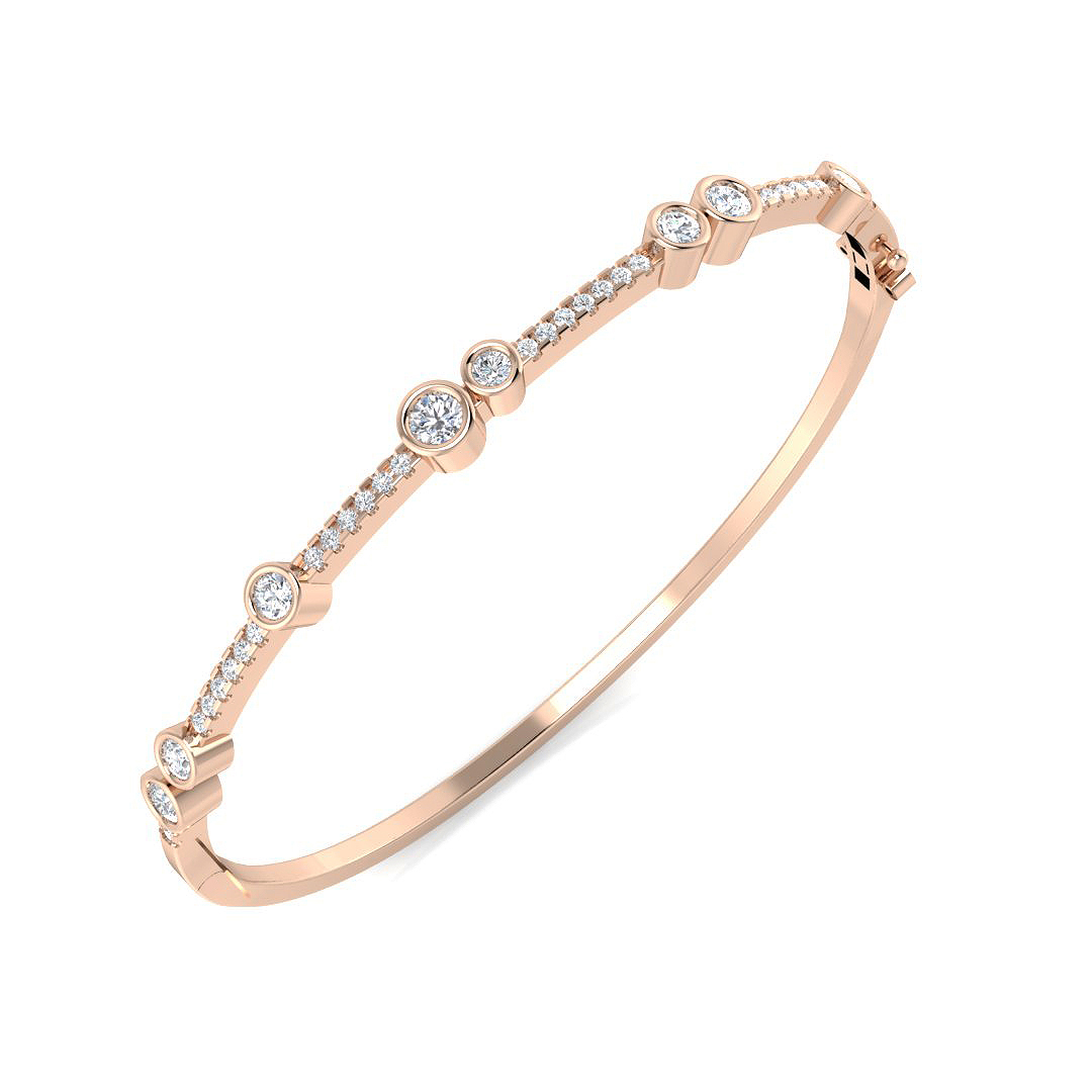 1.45 ct Natural Diamond Round Bangle