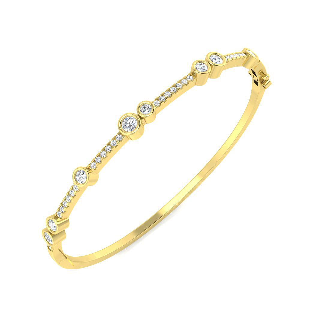 1.45 ct Natural Diamond Round Bangle