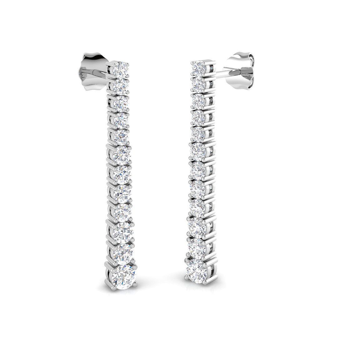1.2 ct Natural Diamond Round Earrings