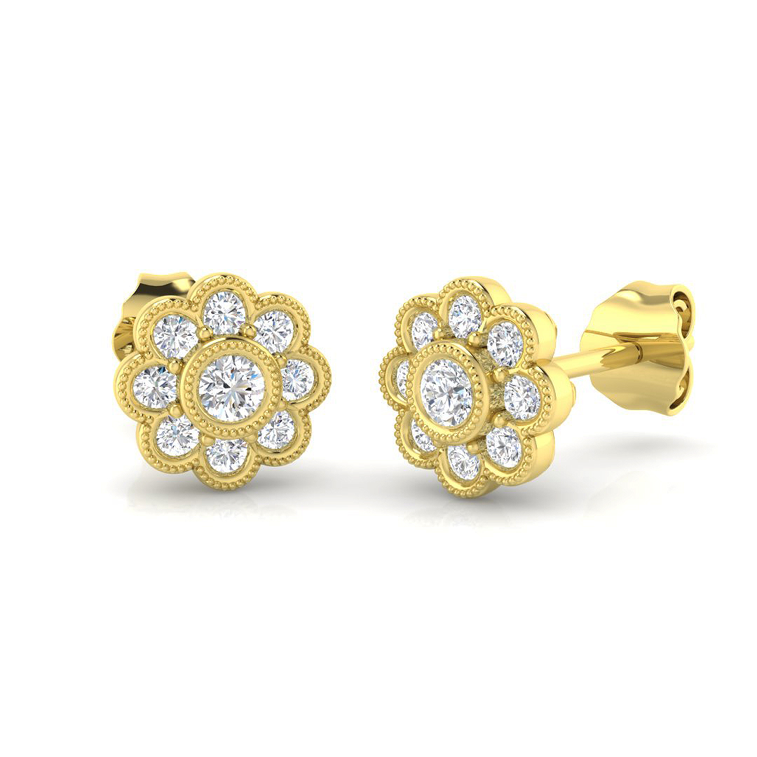 0.35 ct Natural Diamond Round Earrings