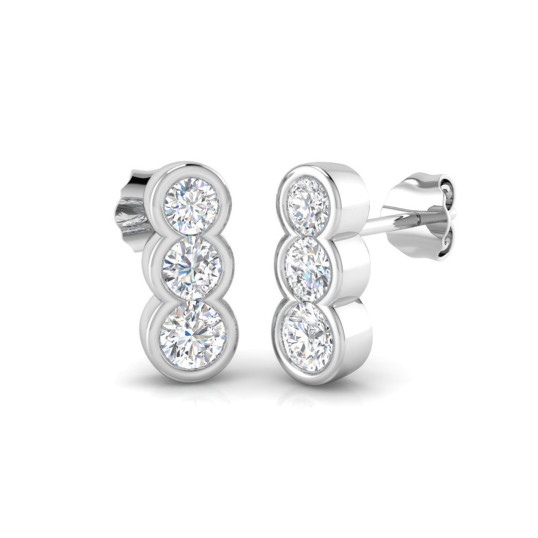 0.9 ct Natural Diamond Round Earrings