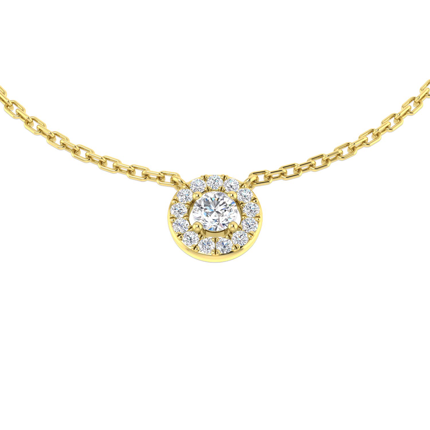 0.15 ct Natural Diamond Round Necklace