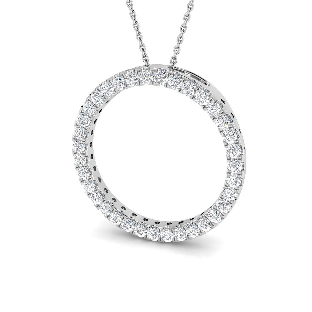 0.75 ct Natural Diamond Round Pendant