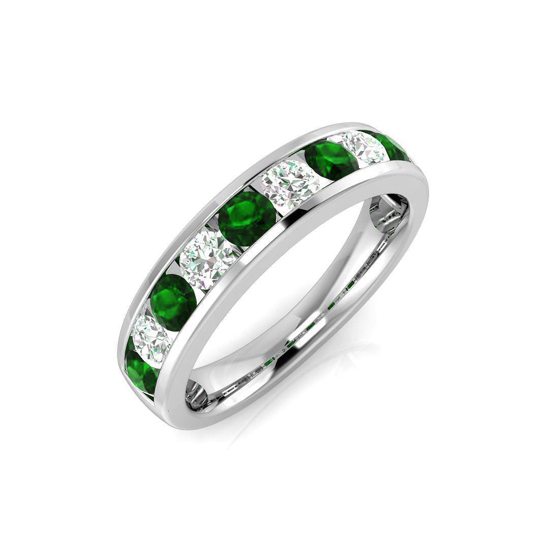 0.45 ct Natural Diamond Emerald Ring