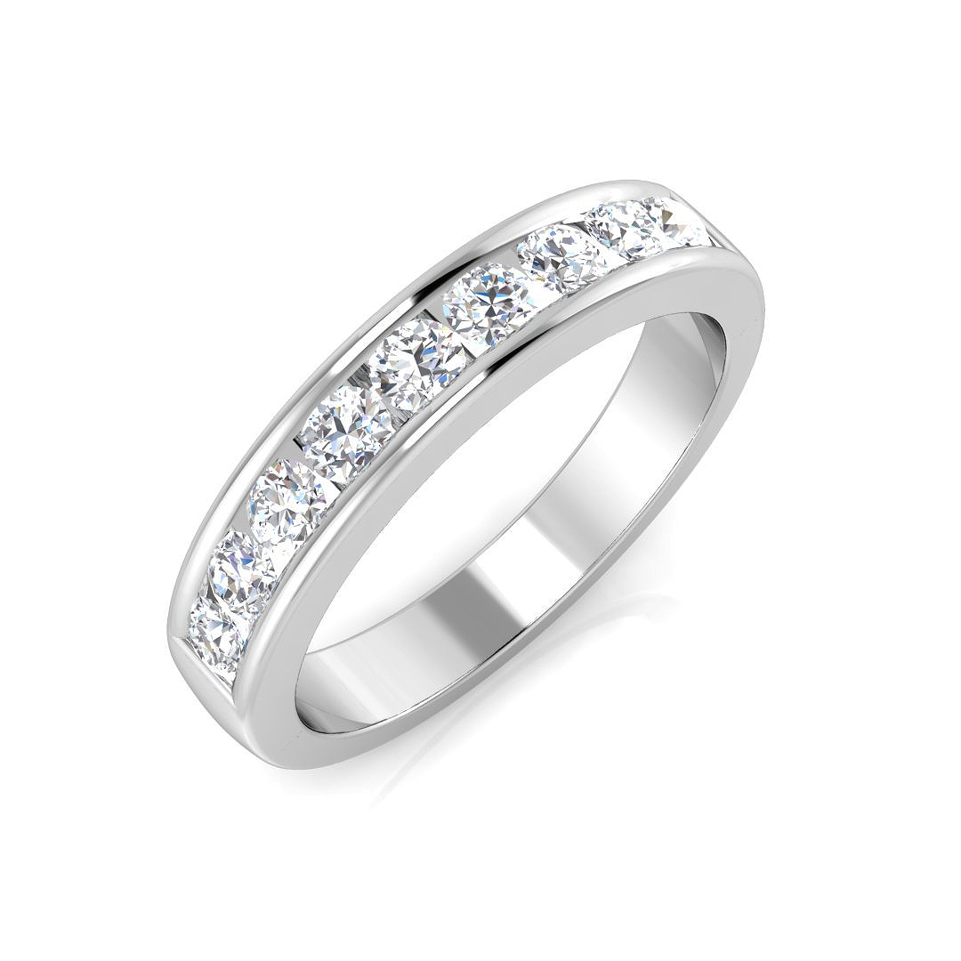 0.45 Ct Natural Diamond Round Cut  in 9K White Gold