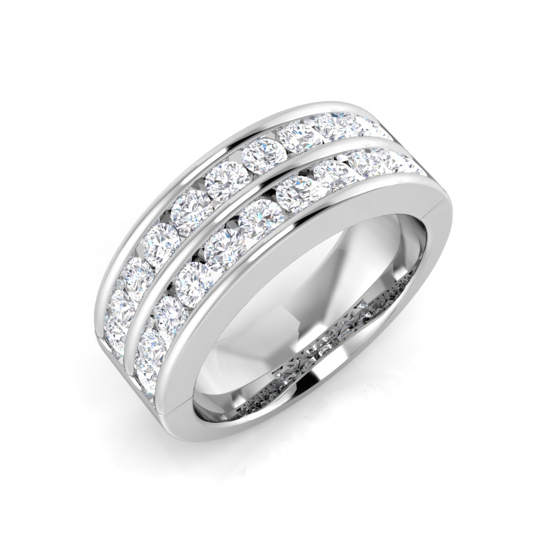 1 Ct Natural Diamond  in 18K White Gold