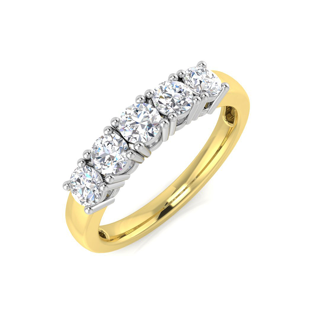 0.8 ct Natural Diamond Round Ring