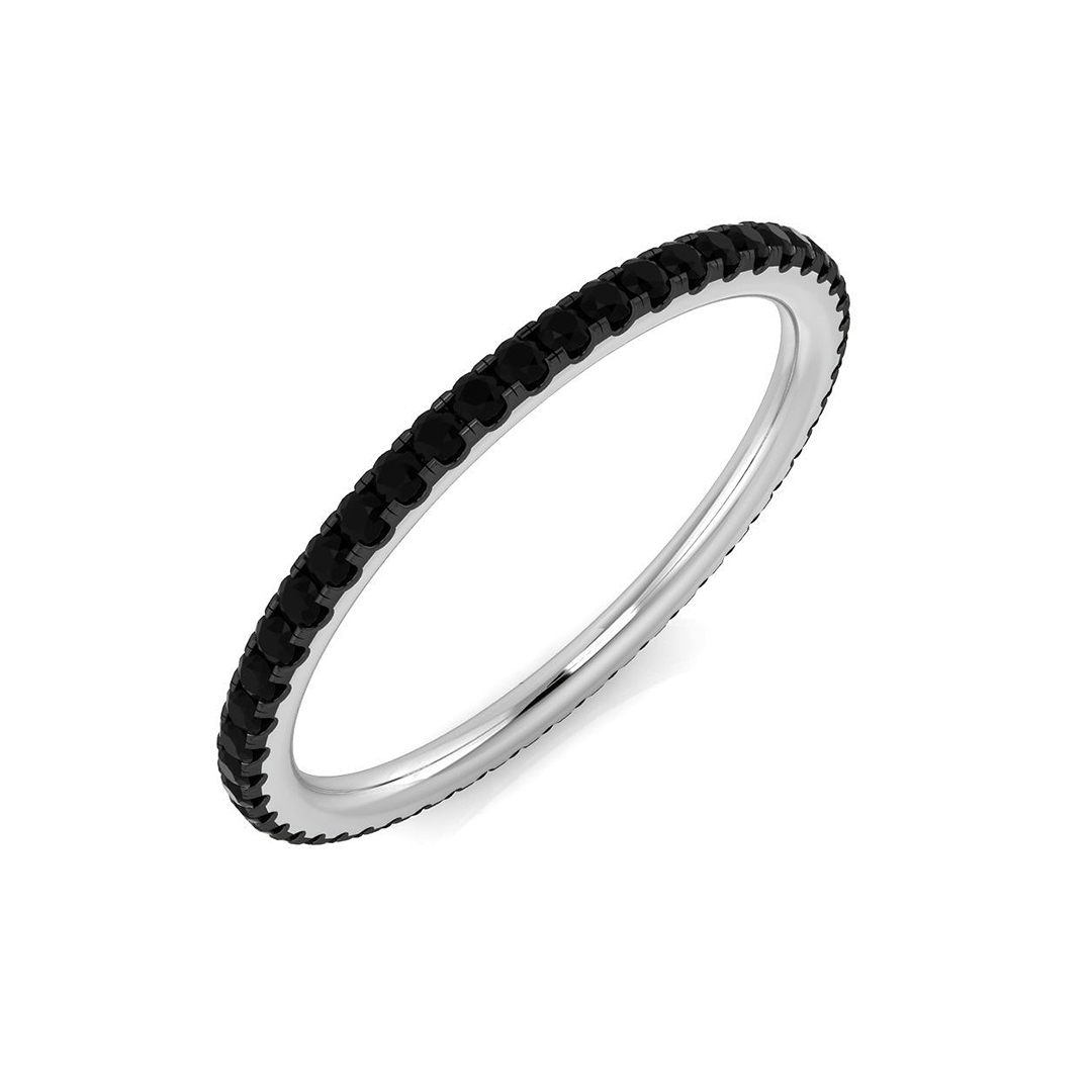 0.35 ct Black Diamond Round Ring