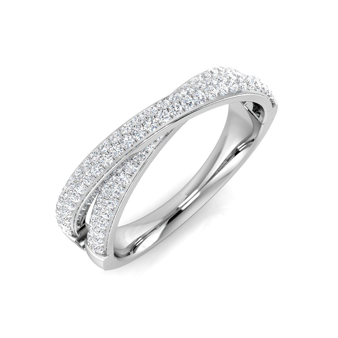 0.4 Ct Natural Diamond Round Cut  in 18K White Gold