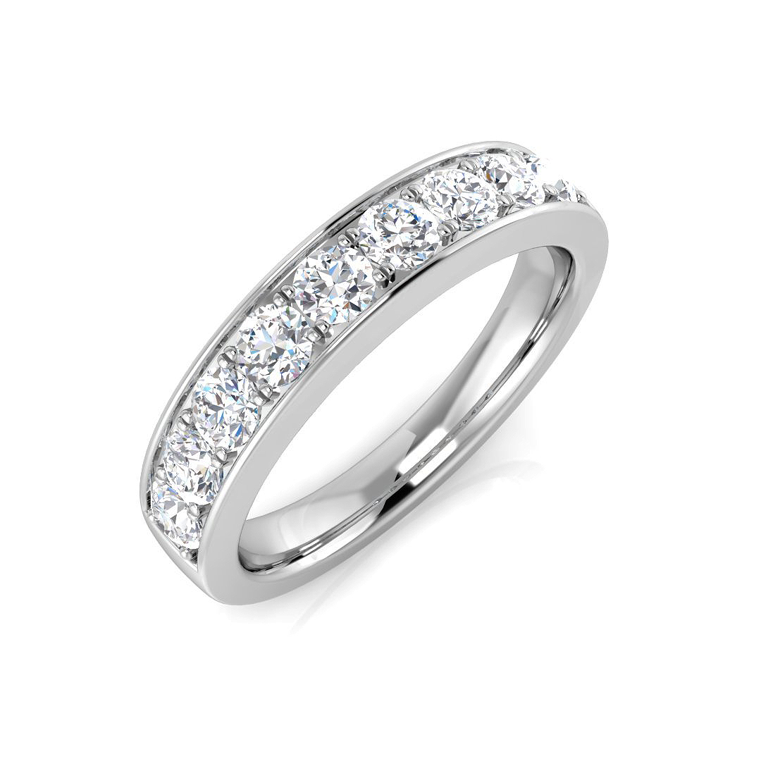 0.75 Ct Natural Diamond Round Cut  in 18K White Gold