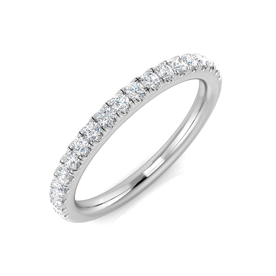 0.25 Ct Natural Diamond Round Cut  in 18K White Gold