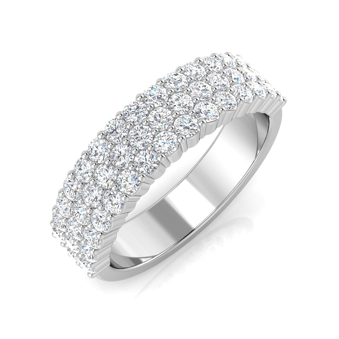 0.95 Ct Natural Diamond Round Cut  in 18K White Gold