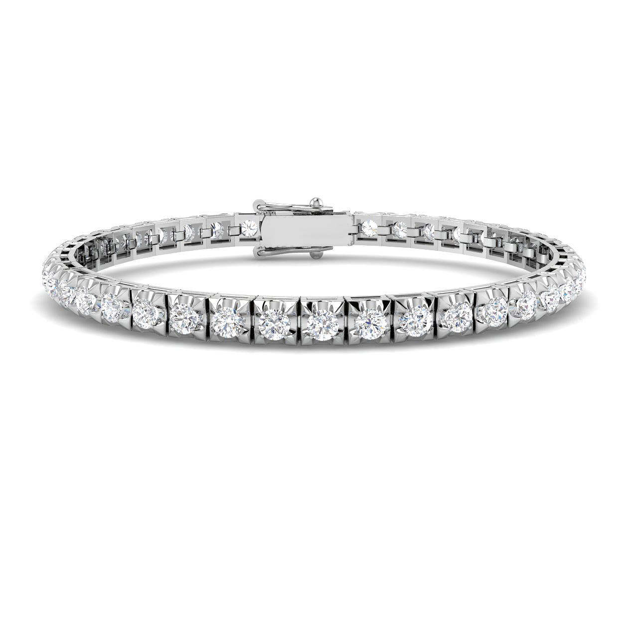 4.05 ct Natural Diamond Round Bracelet