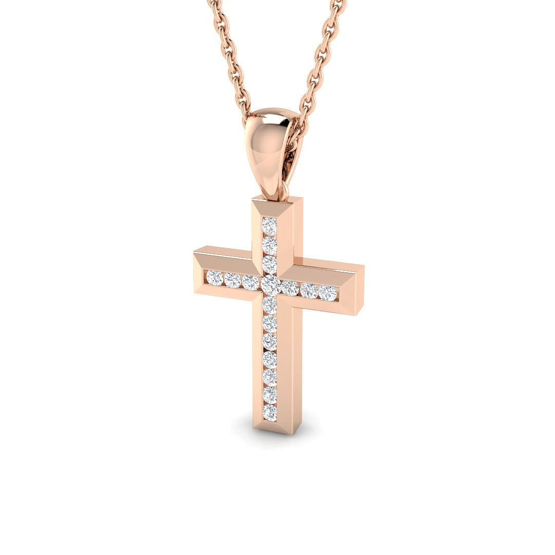 0.15 Ct Natural Diamond Round Cut  in 18K White Gold