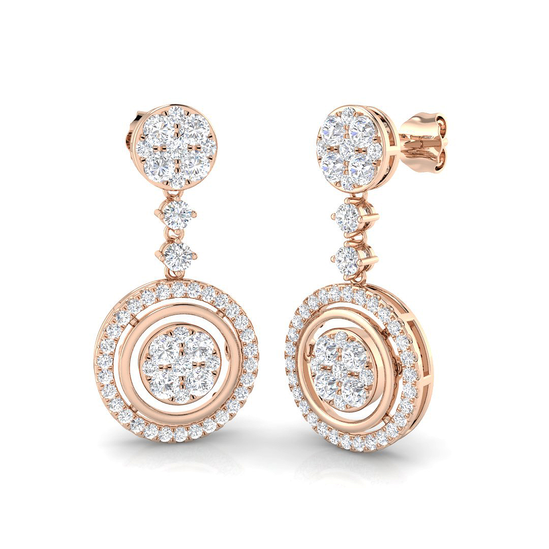 1.85 ct Natural Diamond Round Earrings