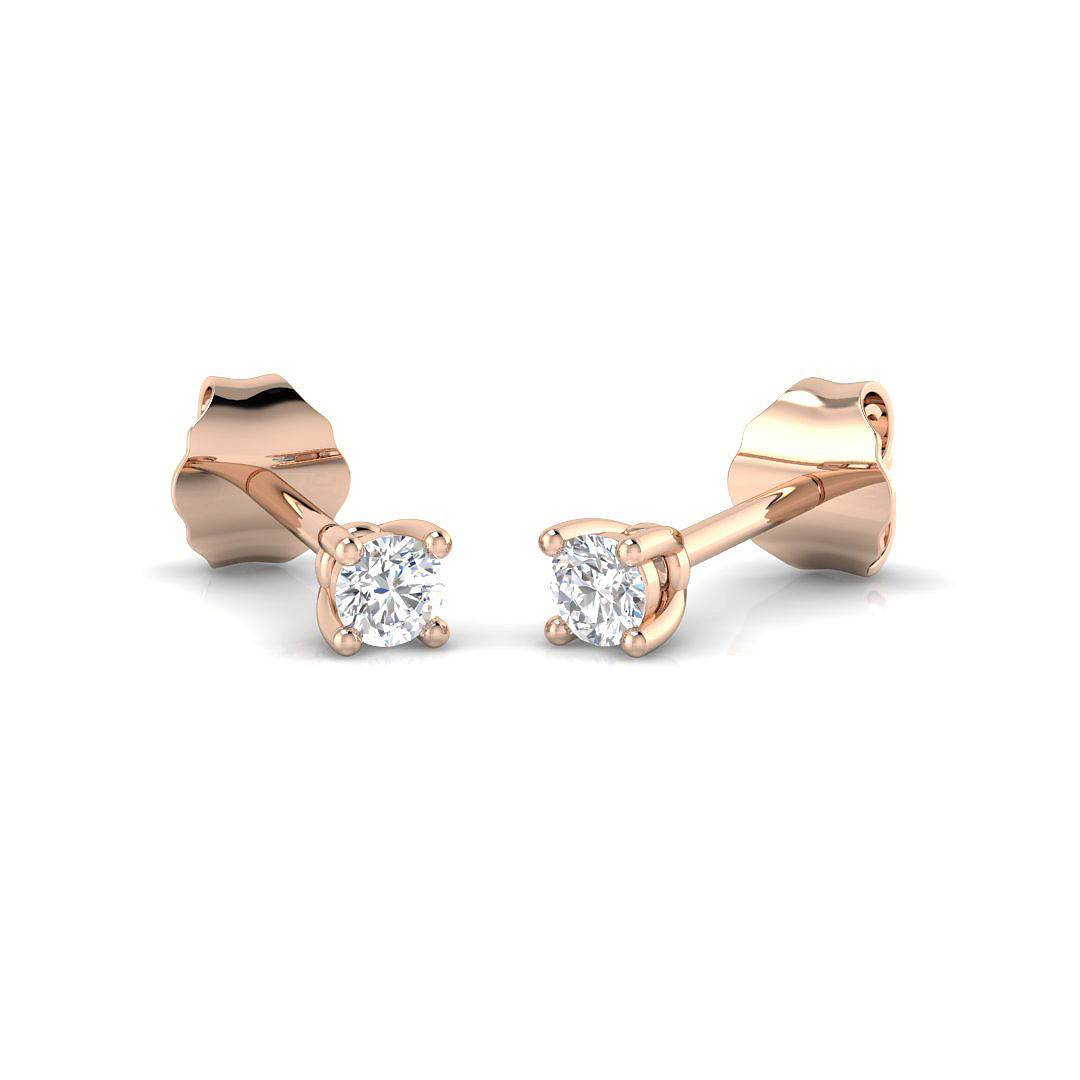 0.1 ct Natural Diamond Round Earrings