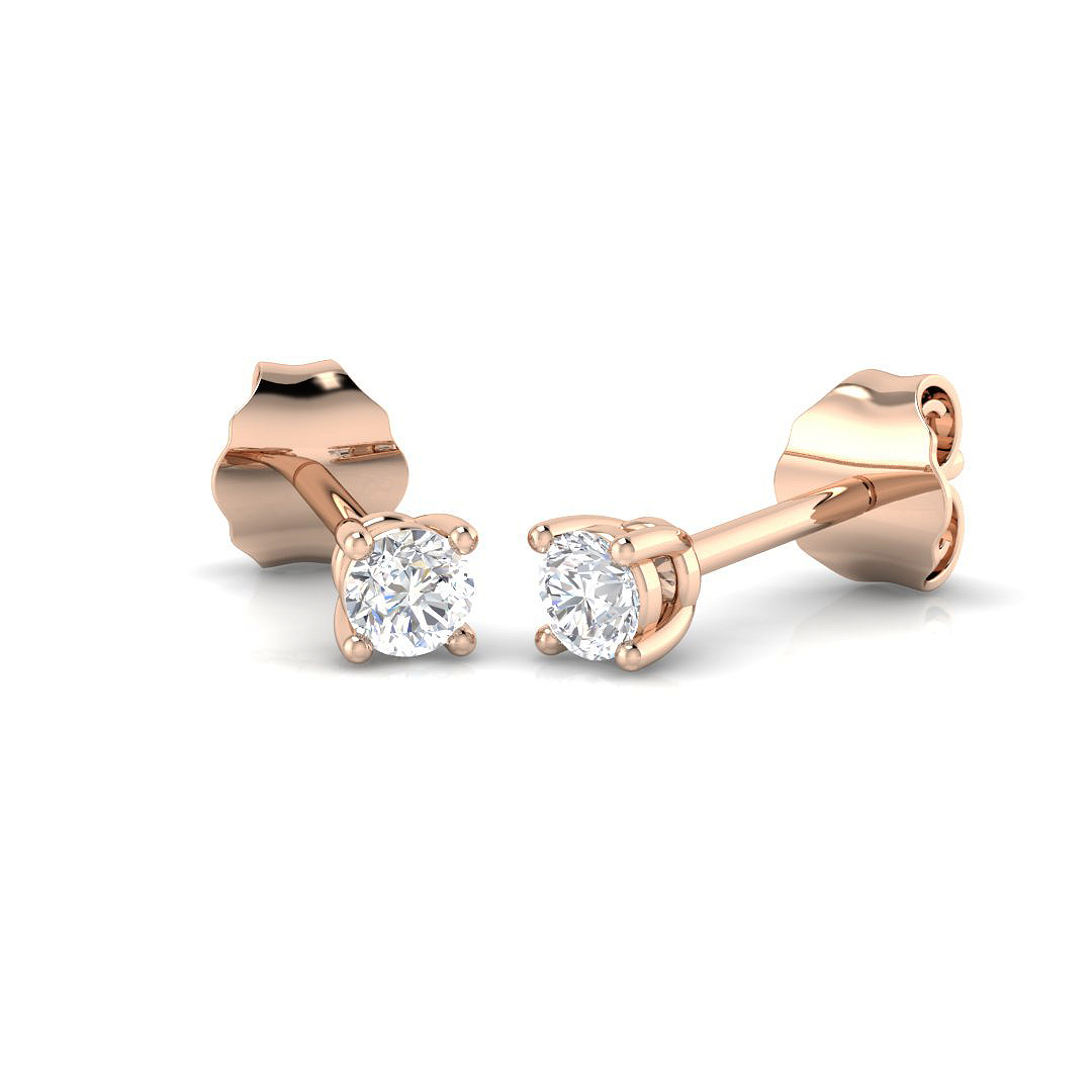 0.15 ct Natural Diamond Round Earrings