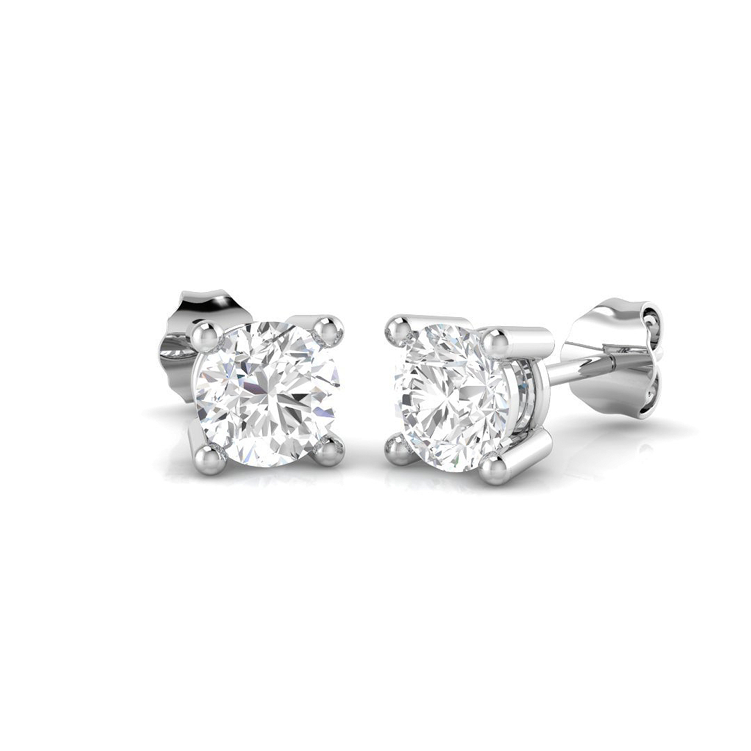 3 ct Natural Diamond Round Earrings