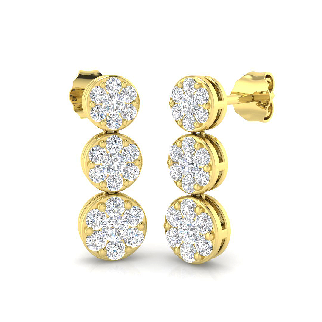 1 ct Natural Diamond Round Earrings