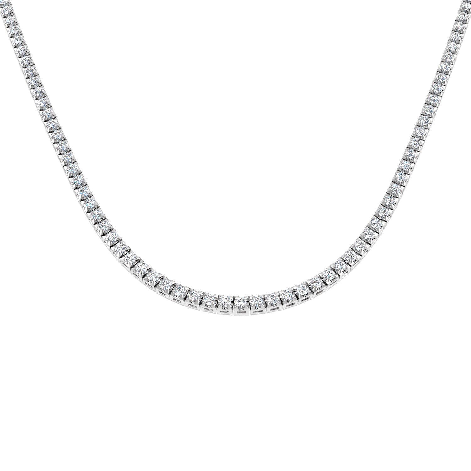 5.65 ct Natural Diamond Round Necklace