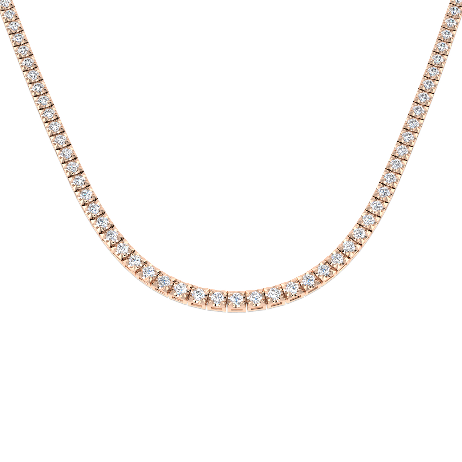 10.6 ct Natural Diamond Round Necklace