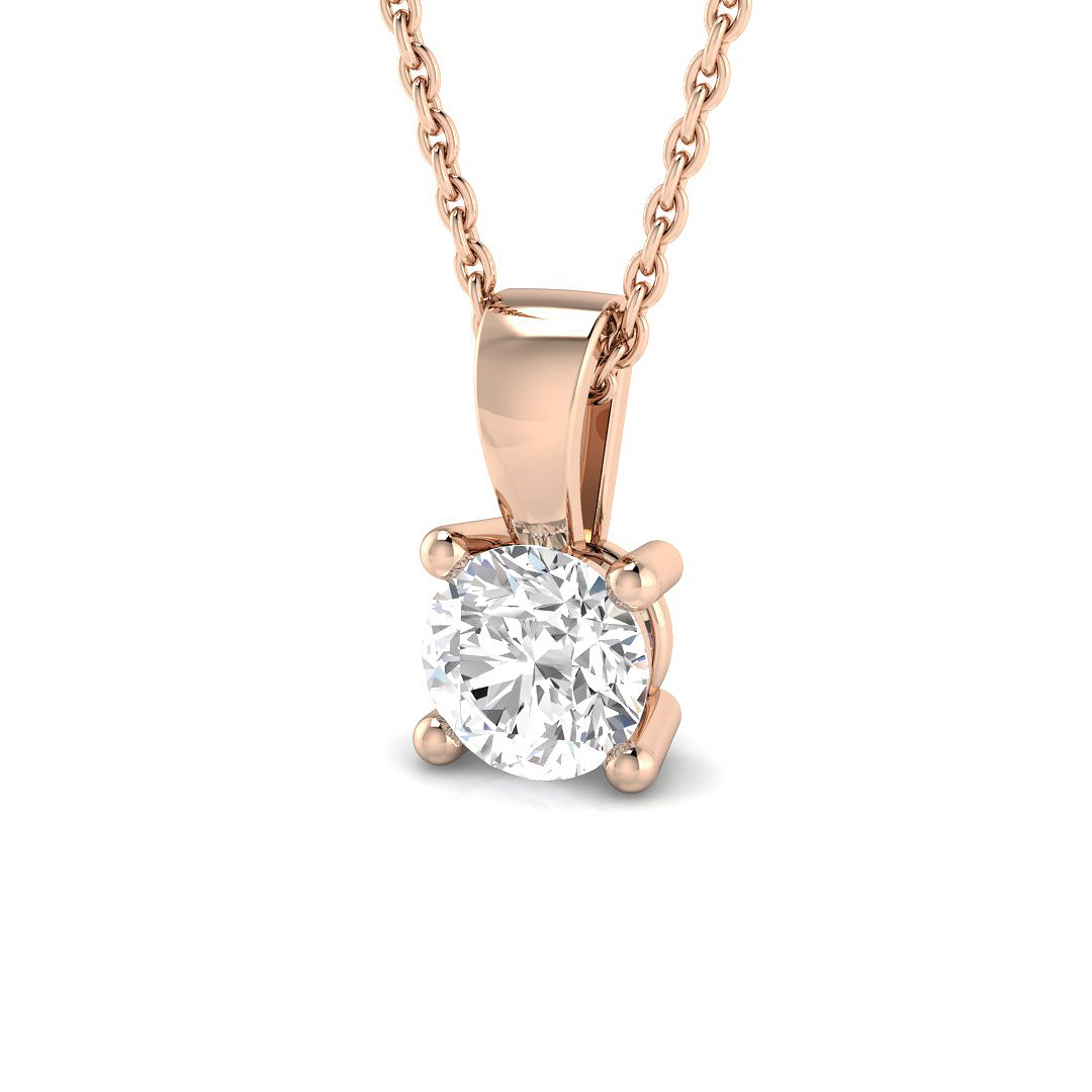 1 ct Natural Diamond Round Pendant