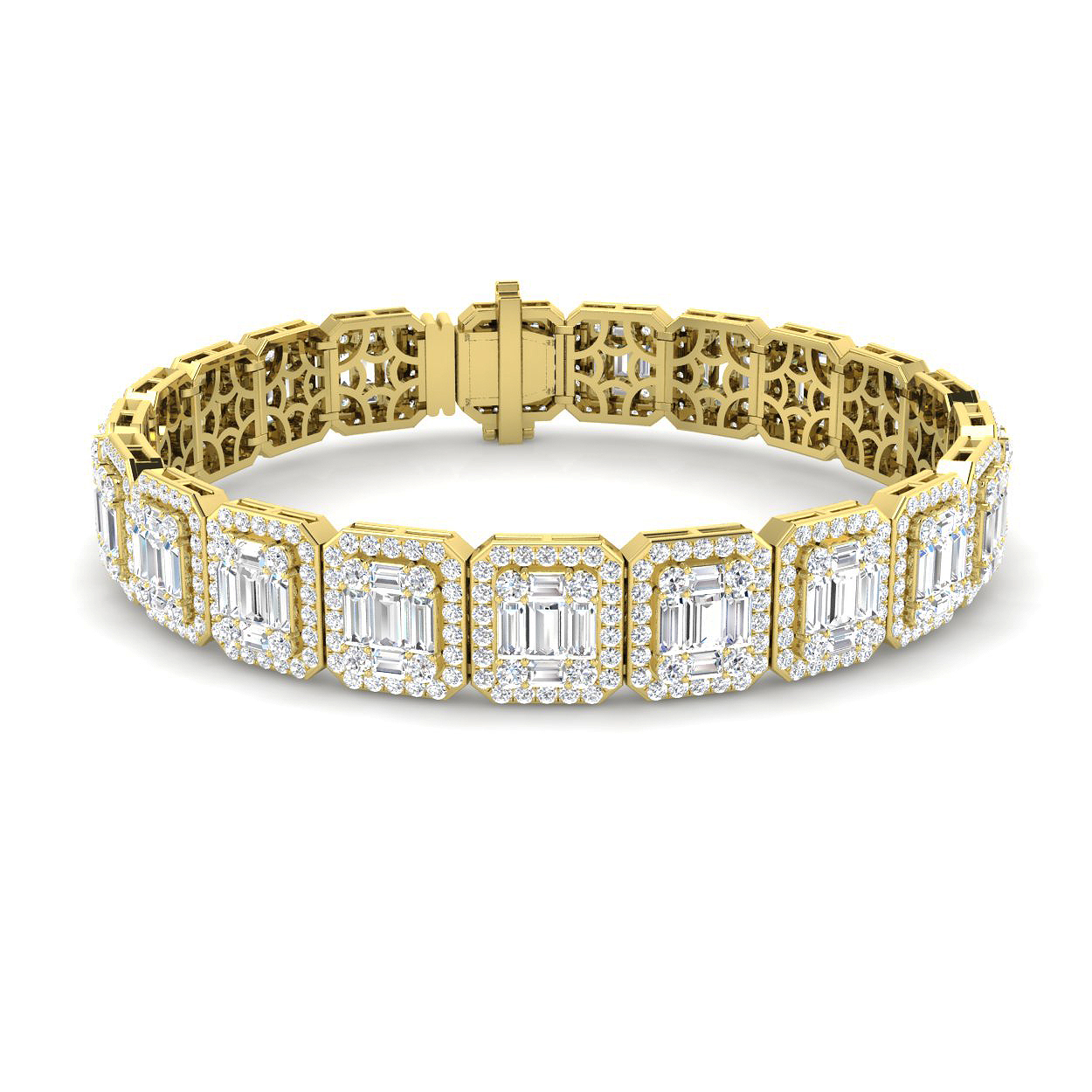 11.3 ct Natural Diamond Baguette Bracelet