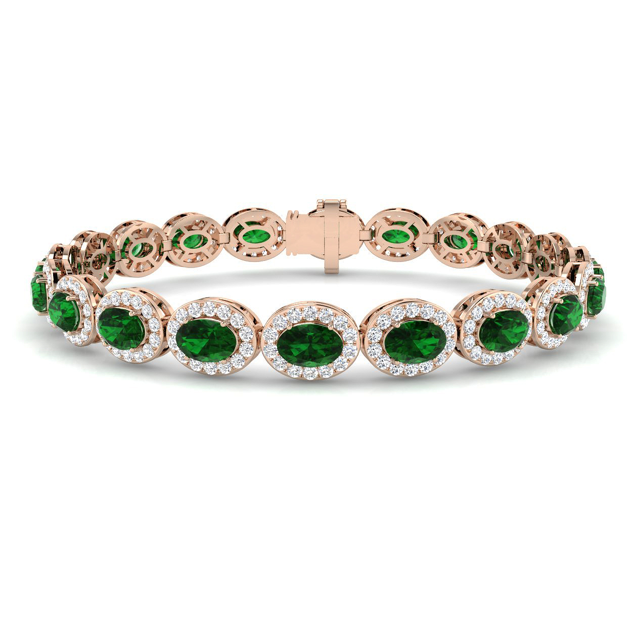 10.15 ct Natural Diamond Emerald Bracelet