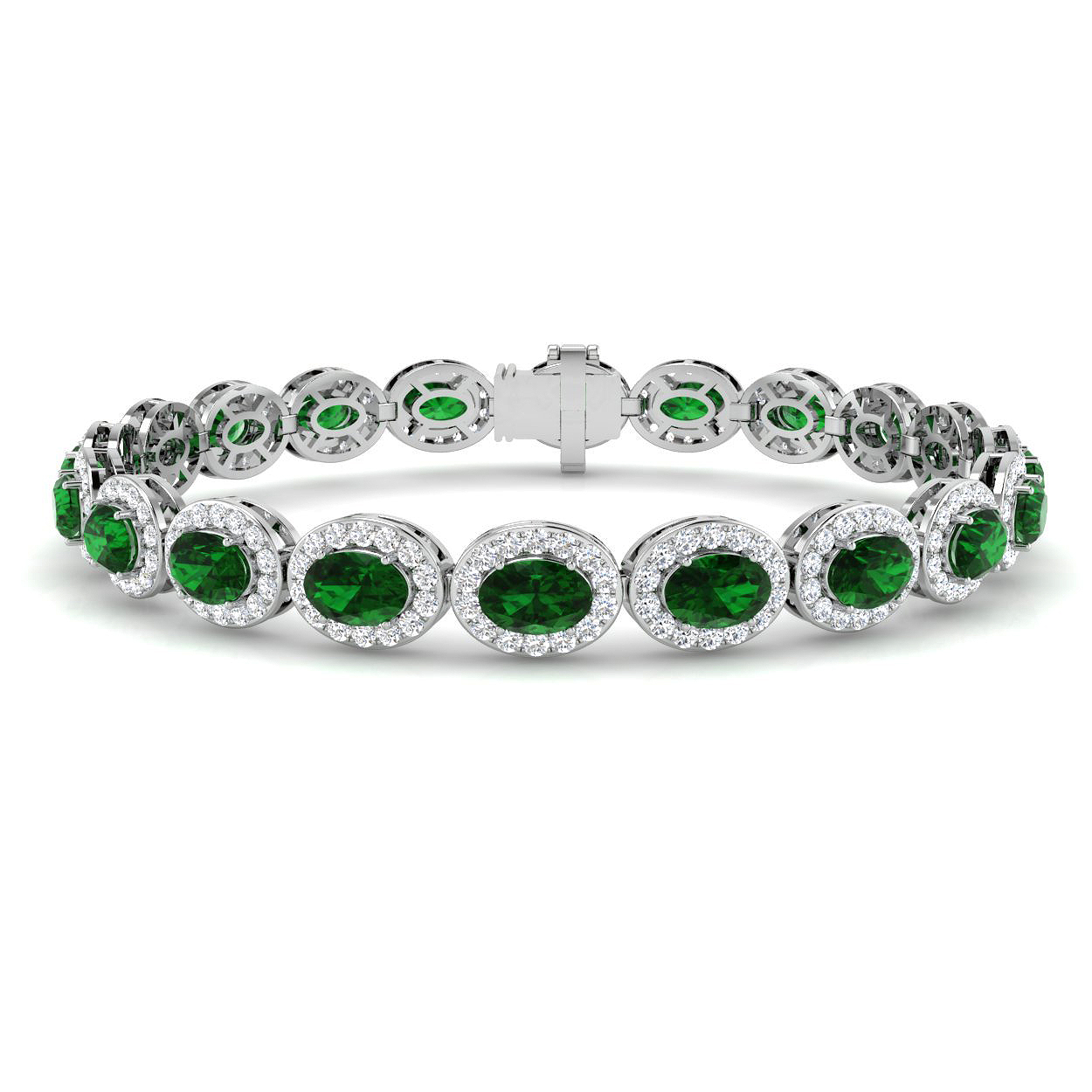 10.15 ct Natural Diamond Emerald Bracelet