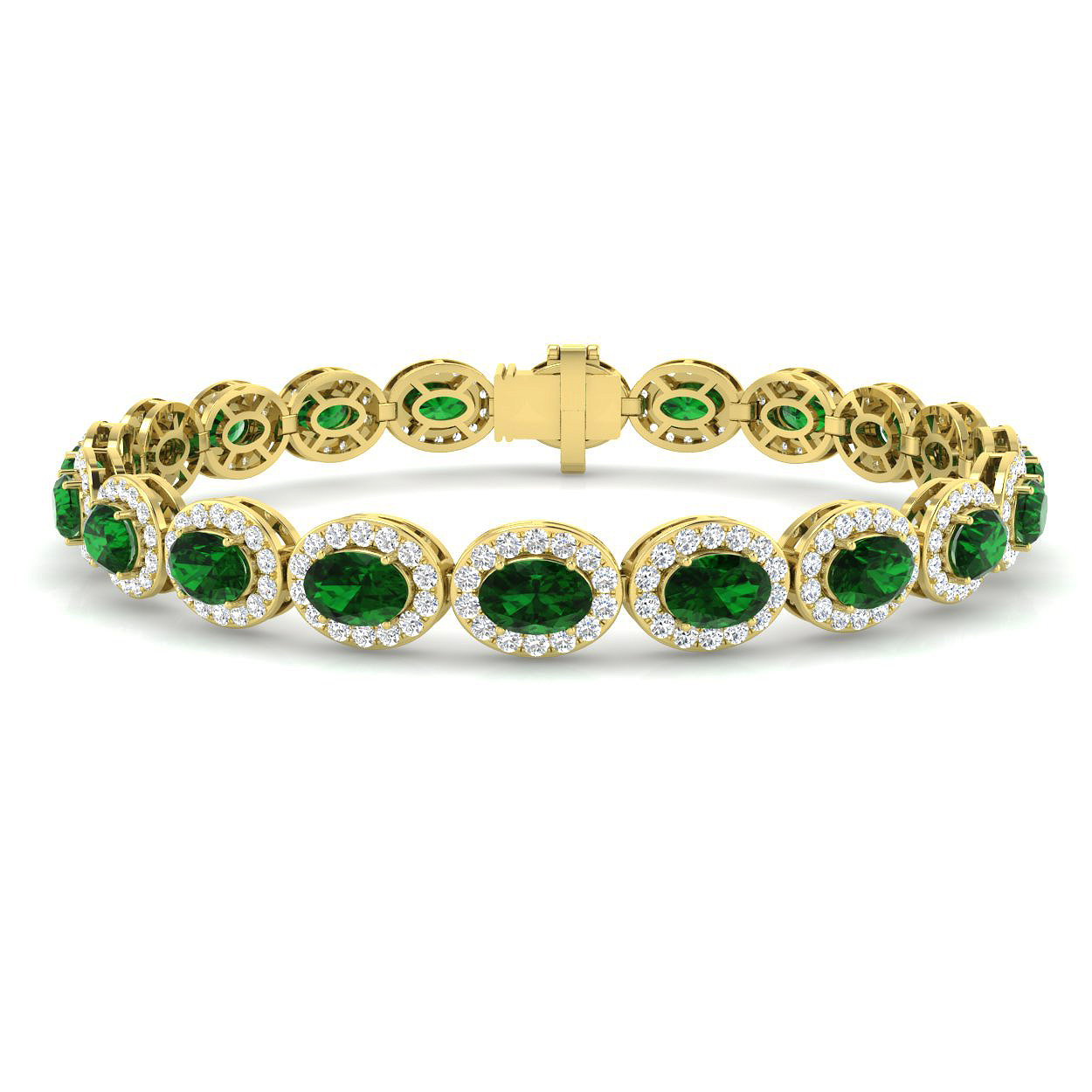 10.15 ct Natural Diamond Emerald Bracelet