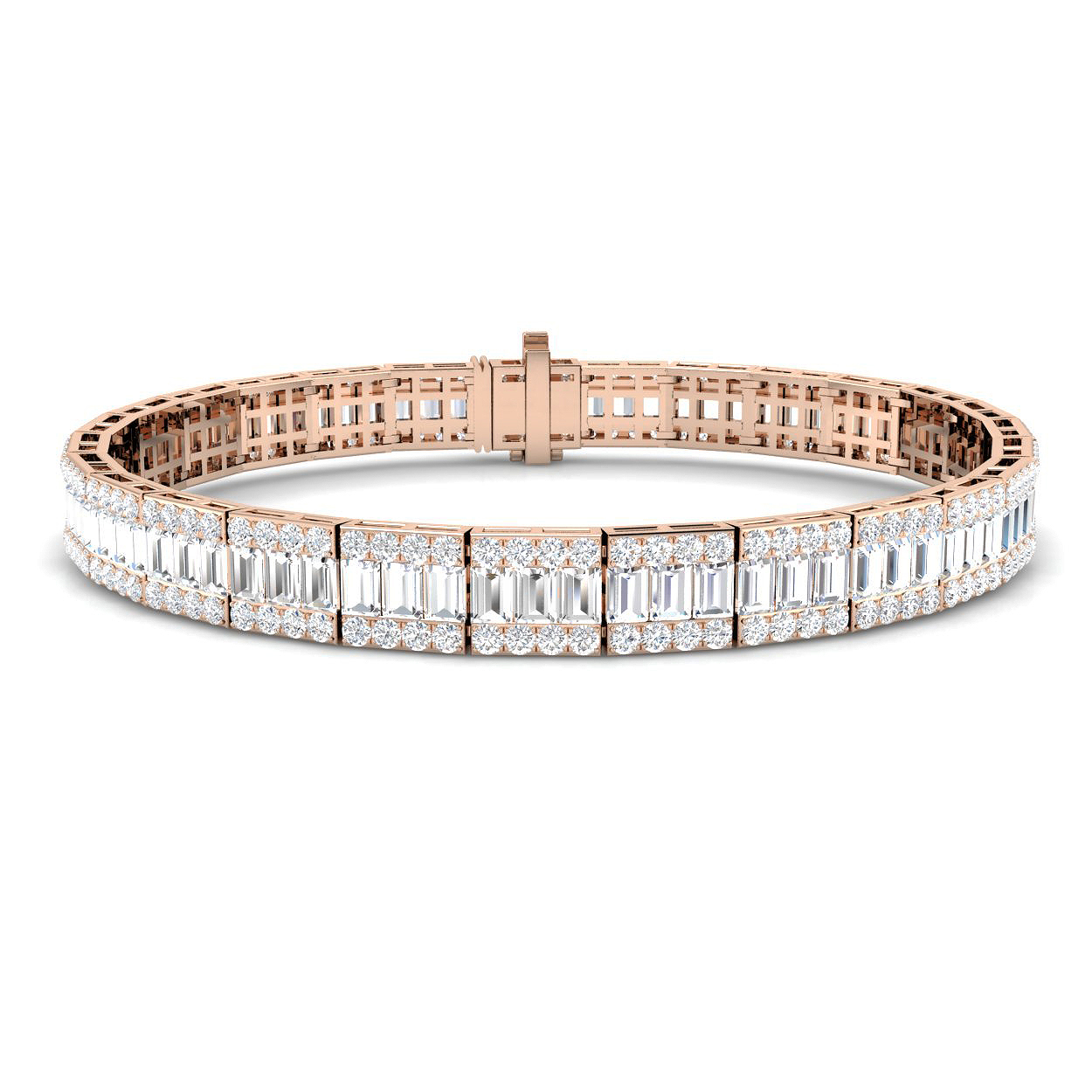 10 ct Natural Diamond Baguette Bracelet