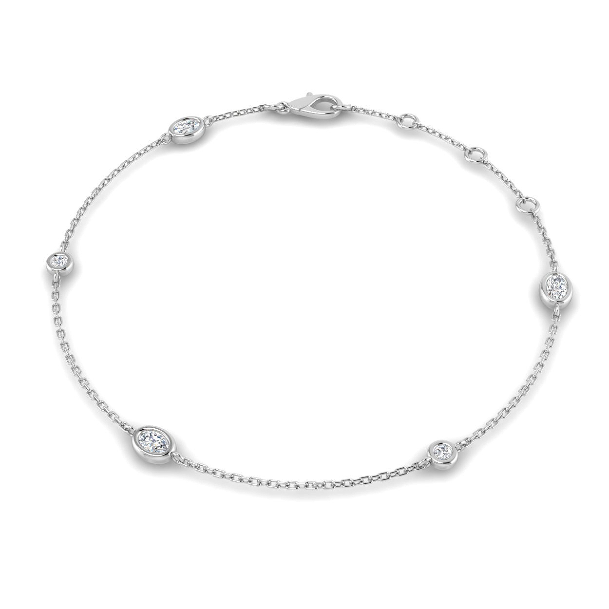 0.3 ct Natural Diamond Oval Bracelet