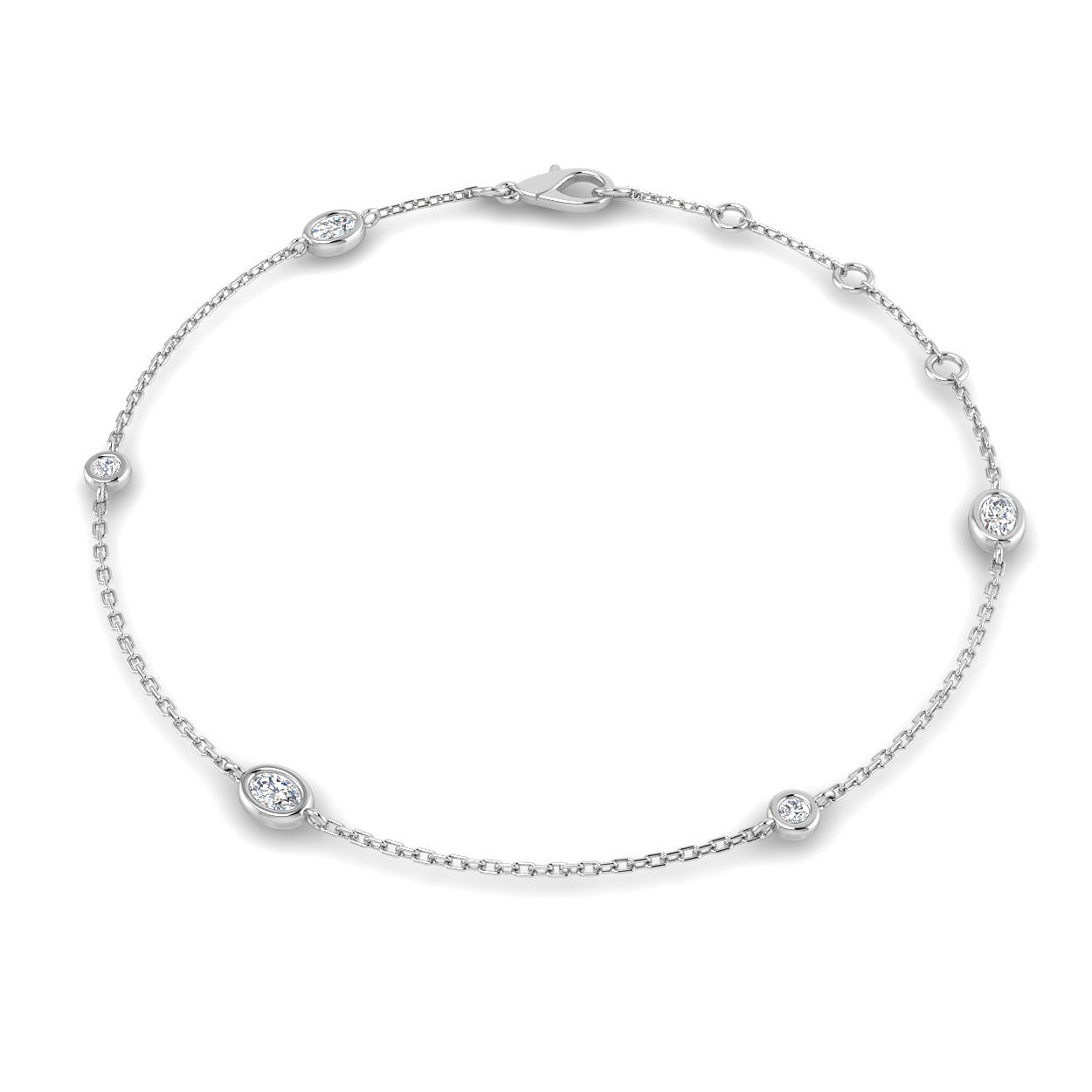0.4 ct Natural Diamond Oval Bracelet