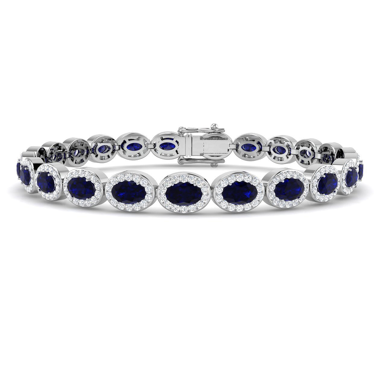10.75 ct Blue Sapphire Oval Bracelet