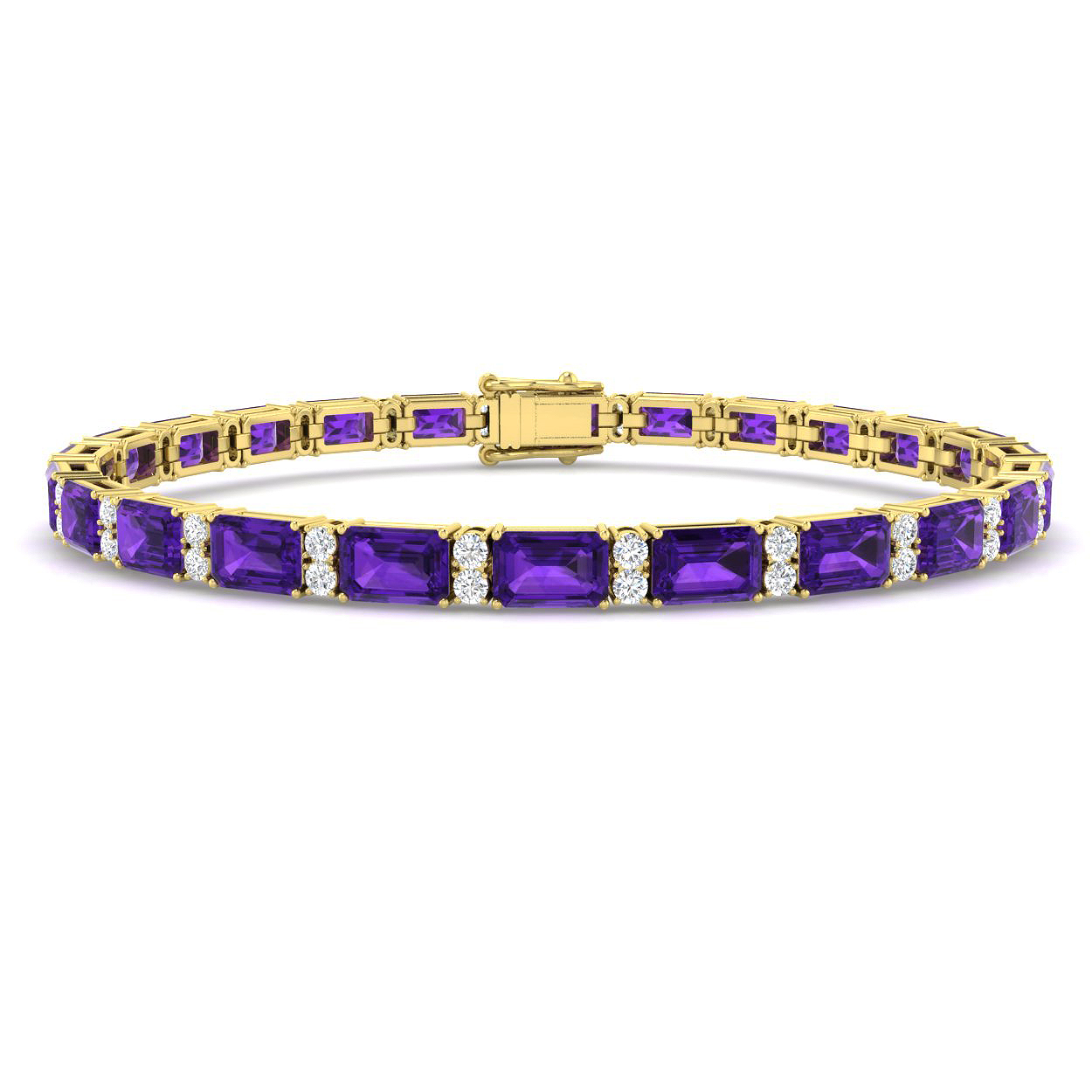 14.3 ct Amethyst Emerald Bracelet