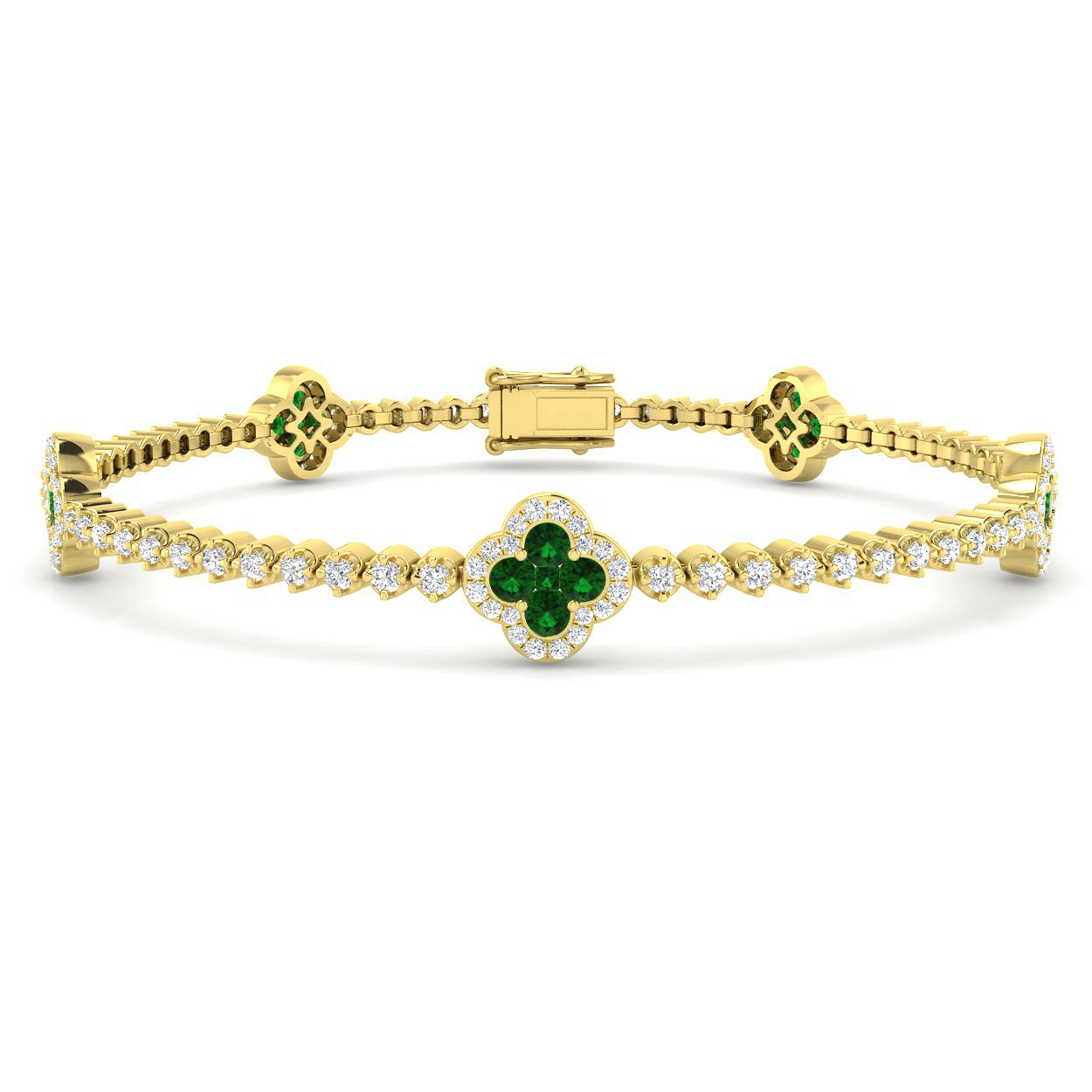 2.4 ct Natural Diamond Emerald Bracelet