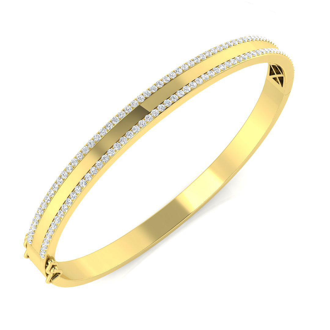 1.05 ct Natural Diamond Round Bangle