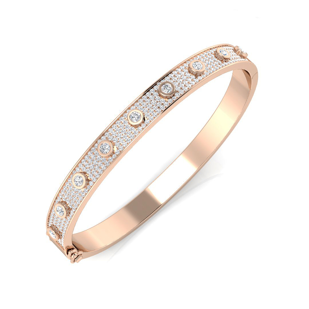 1.6 ct Natural Diamond Round Bangle